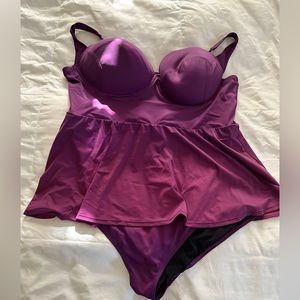 Torrid Swim 3 (size 22/24) Peplum One Piece Purple